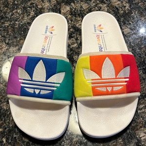 Adidas Rainbow “Love Unites” Slides